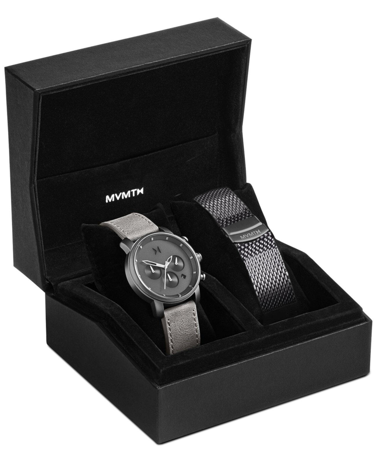 Мужские наручные часы Chrono 40 Monochrome с асфальтовым кожаным ремешком, 40 мм MVMT
