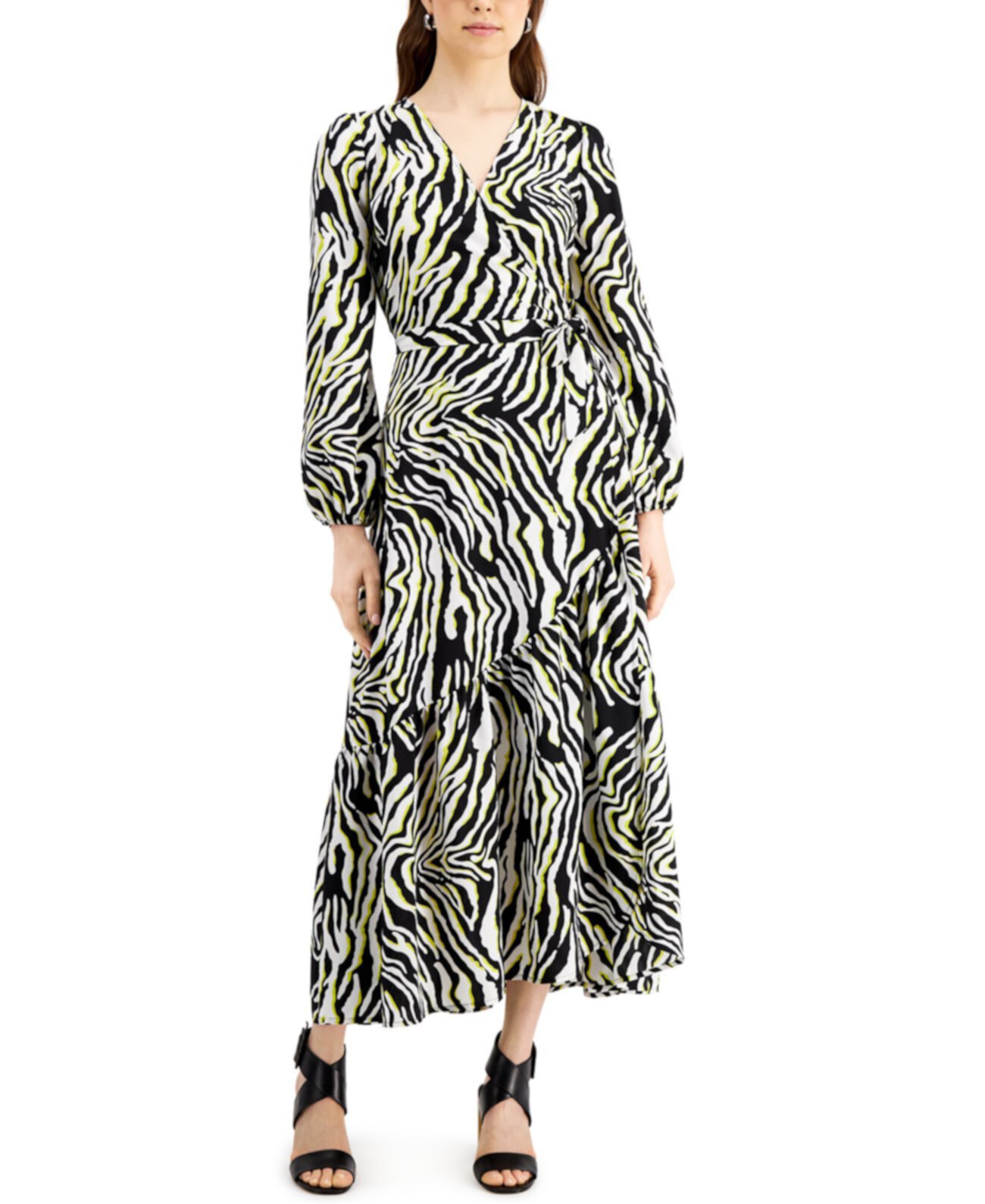 Макси-платье с запахом зебры и принтом для Macy's Bar III