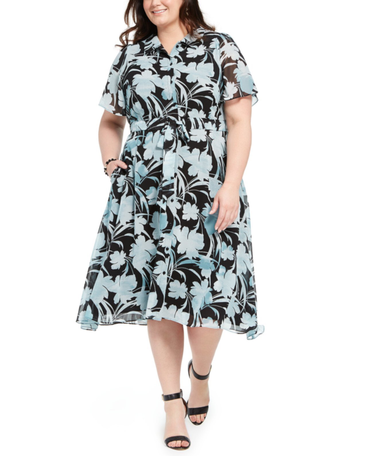 Платье-рубашка большого размера с принтом, созданное для Macy's Alfani
