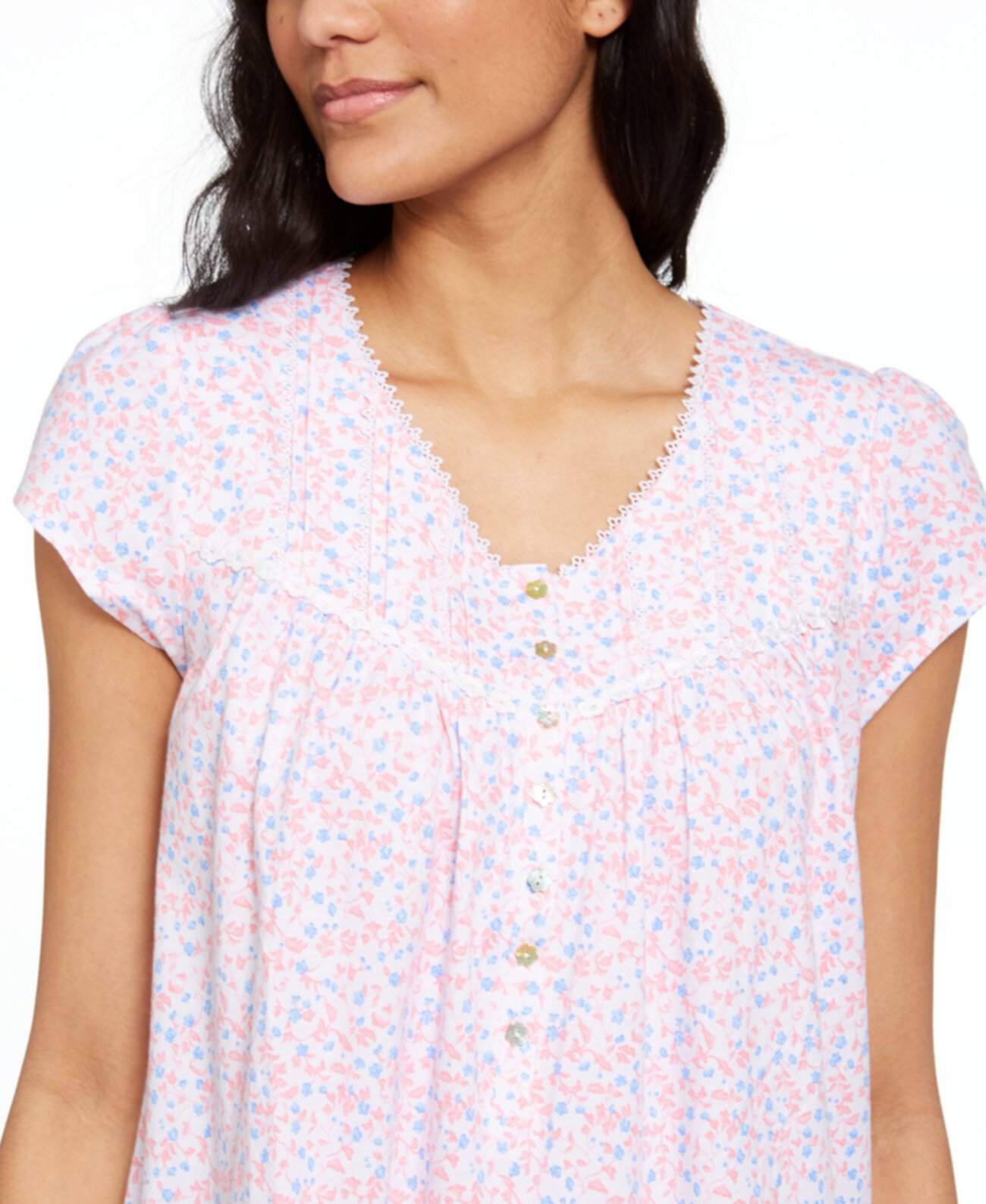Хлопковая ночная рубашка с цветочным принтом Eileen West