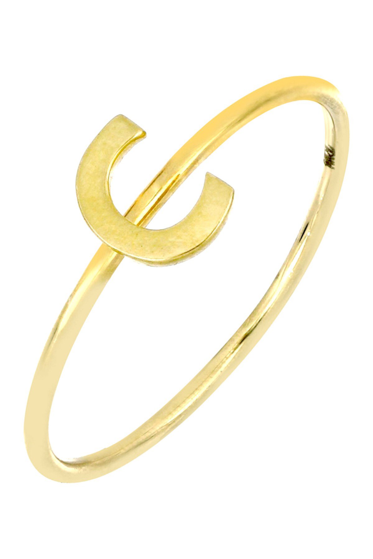 Начальное кольцо из желтого золота 14 карат - доступно несколько букв Bony Levy