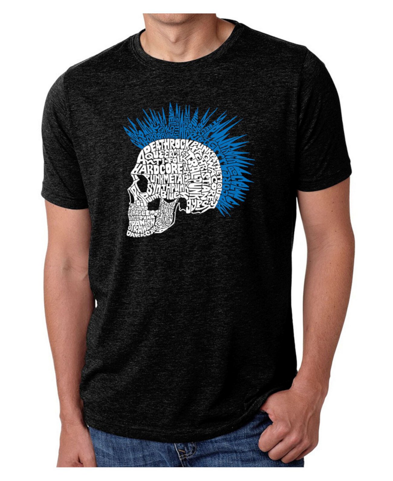 Мужская футболка премиум-класса Word Art - панк-ирокез LA Pop Art