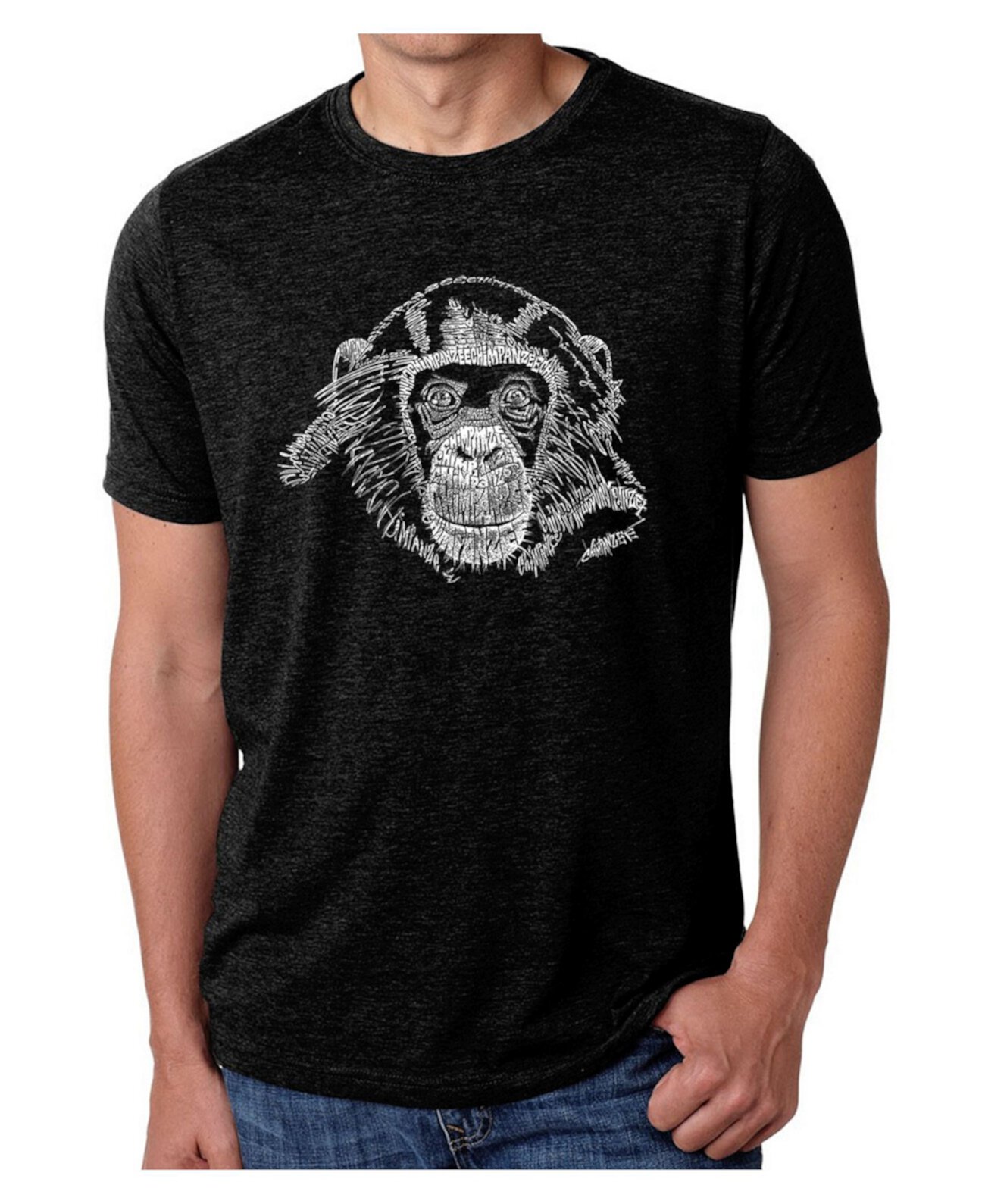 Мужская футболка премиум-класса Word Art - Шимпанзе LA Pop Art