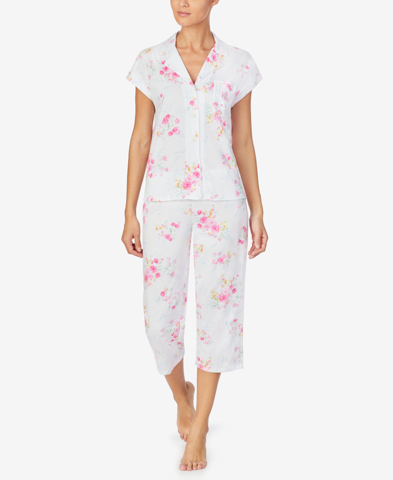 Пижамный комплект с короткими рукавами и цветочным принтом Capri Ralph Lauren