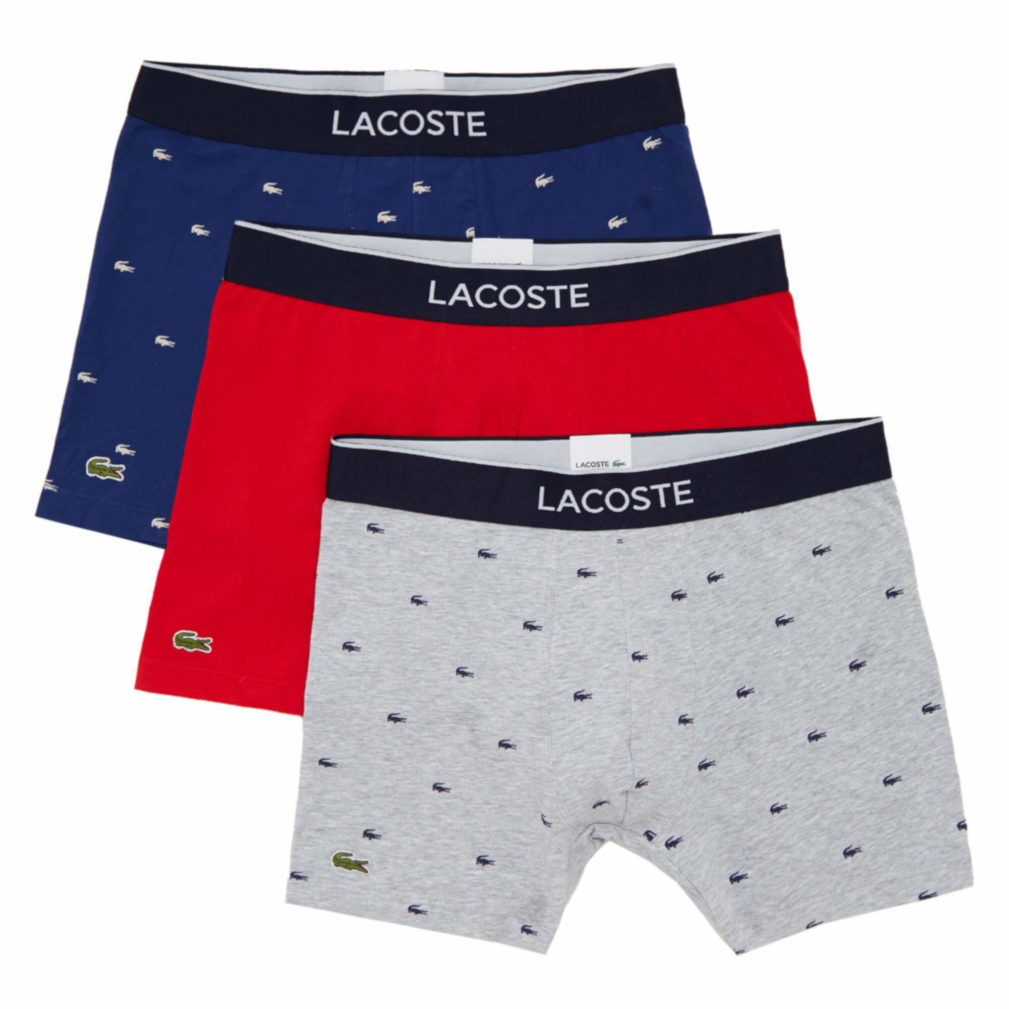 Мужские Трусы Lacoste 3-Pack Casual Lifestyle All Over Print Croc Lacoste