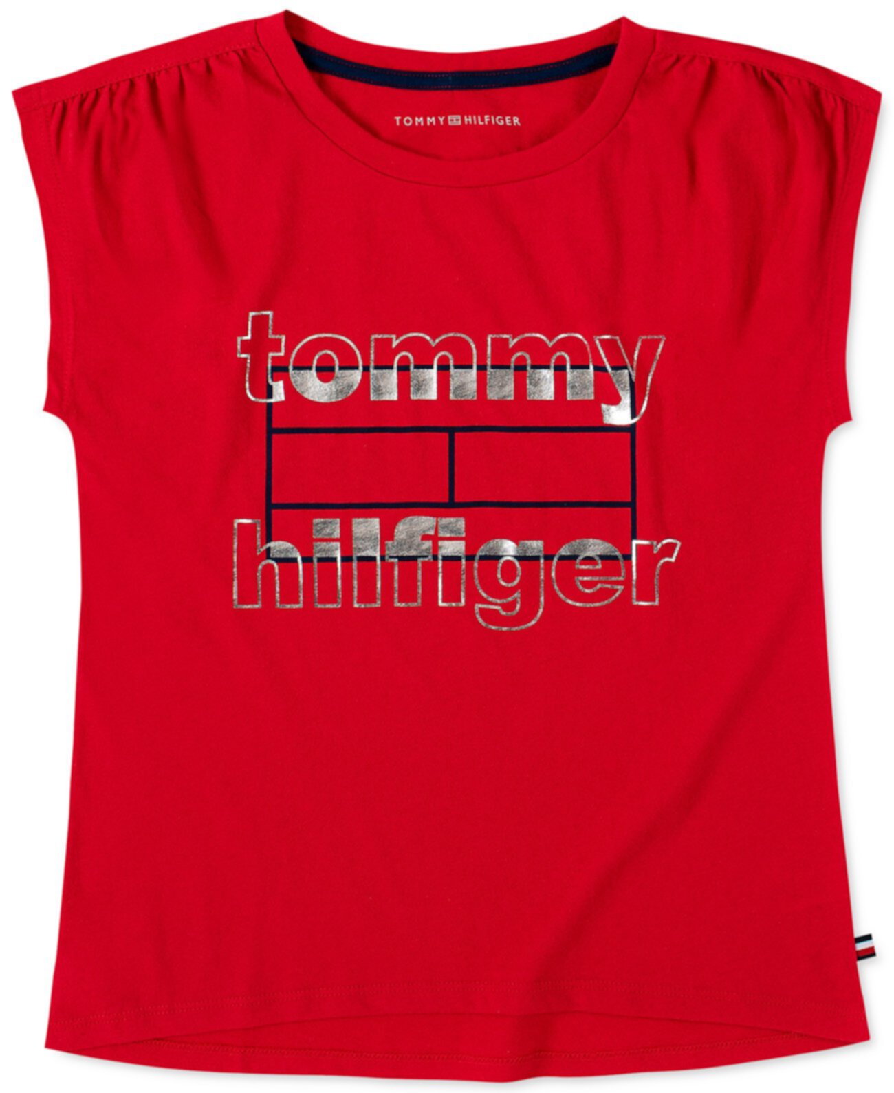 Хлопковая футболка с логотипом Big Girls Tommy Hilfiger