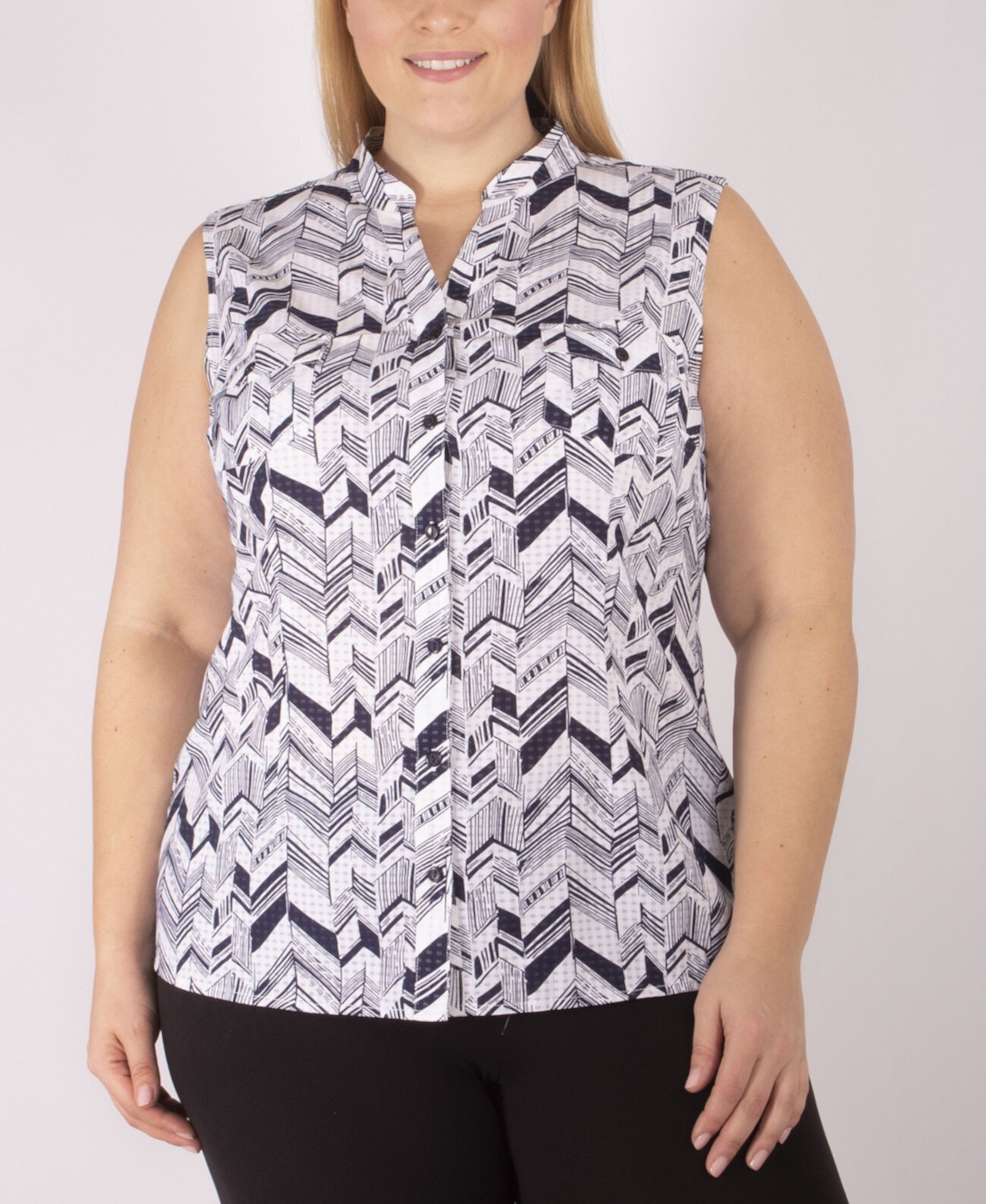Женская рубашка большого размера с принтом без рукавов NY Collection