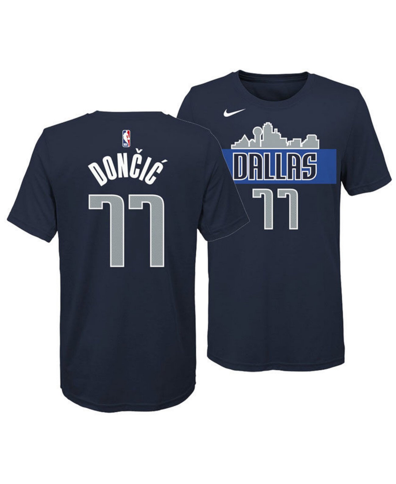 Big Boys Luka Doncic Dallas Mavericks Заявление Имя и номер футболки Nike