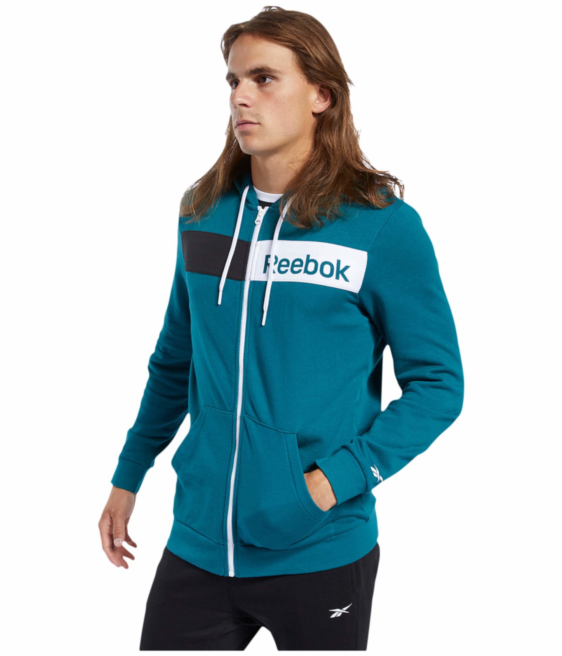Худи с капюшоном на молнии с линейным логотипом Training Essentials Reebok