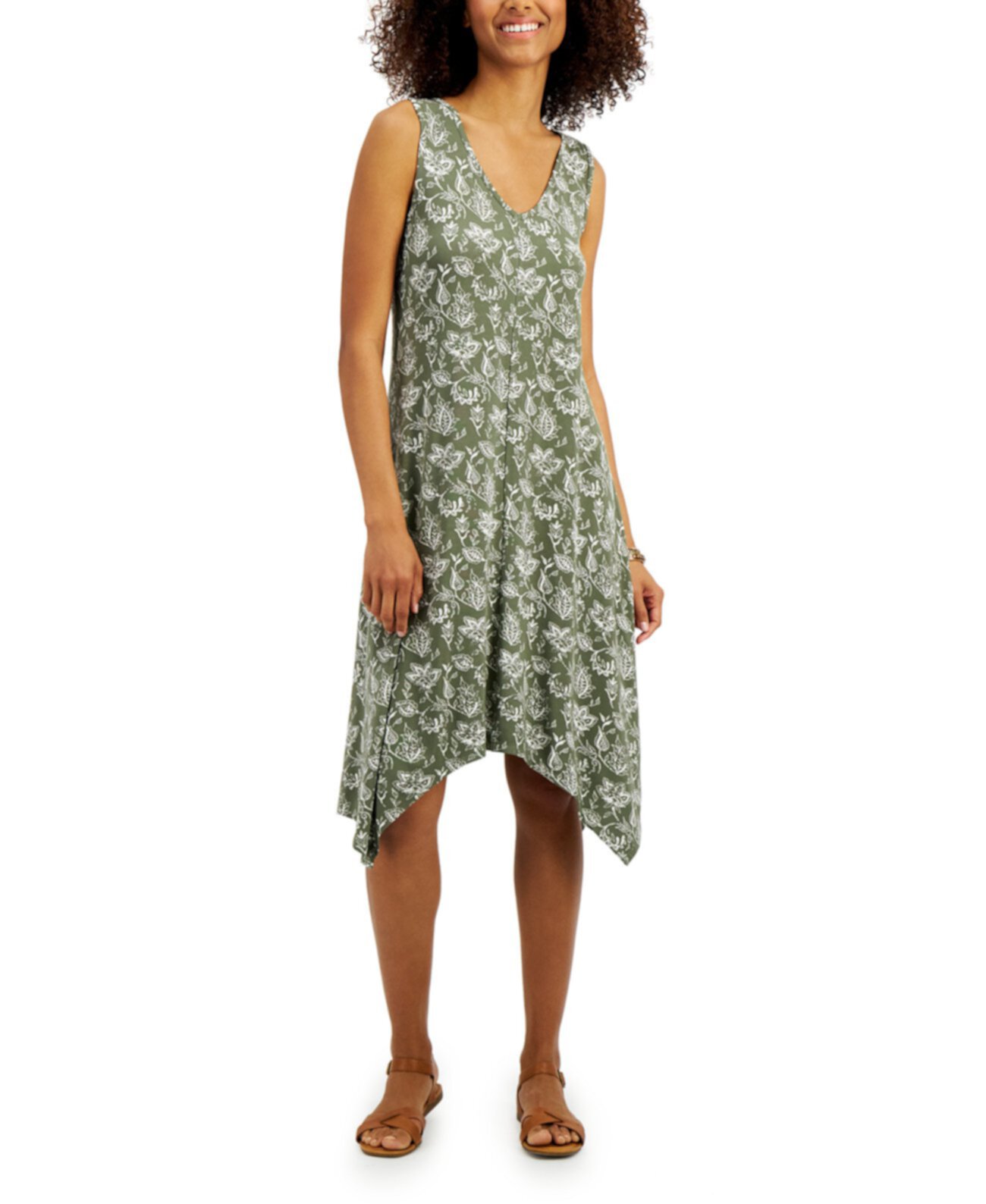 Платье большого размера с печатным носовым платком, созданное для Macy's Style & Co