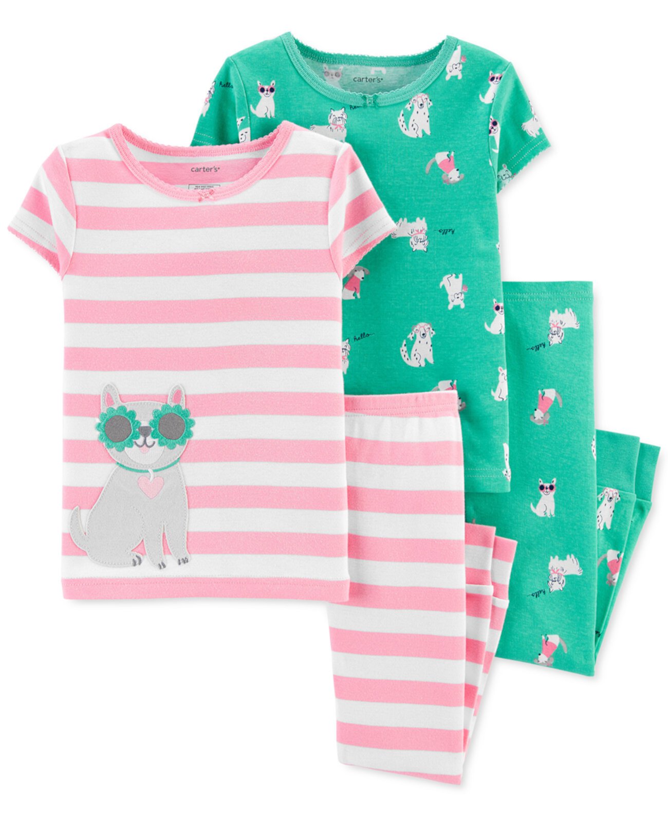 Toddler Girls 4-Pc. Хлопковый пижамный набор для собак Carter's