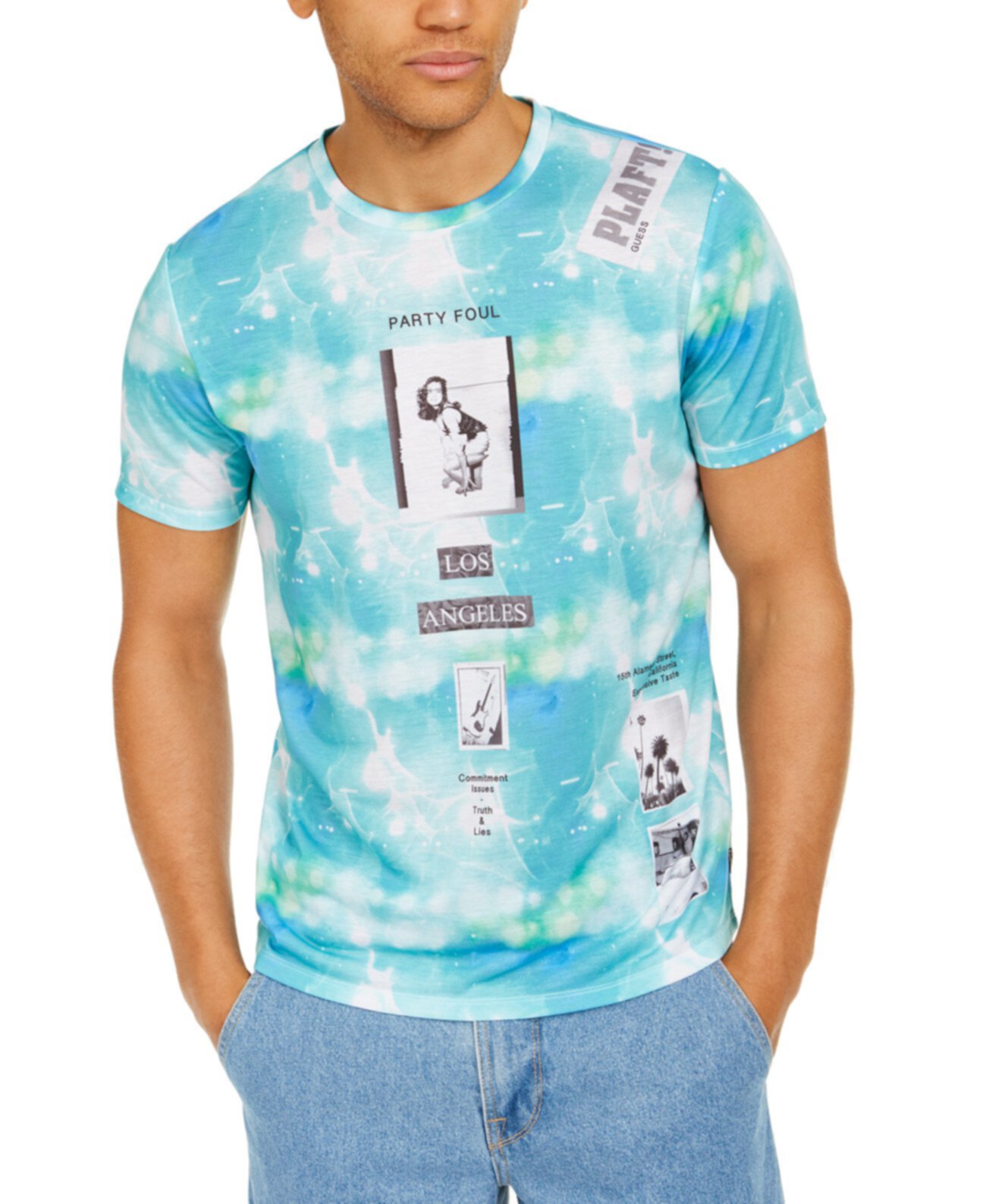 Мужская футболка с коллажем Tie-Dye Collage GUESS