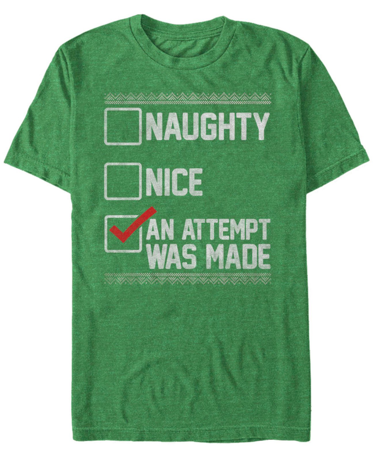 Новогодняя мужская футболка с коротким рукавом Naughty Nice Humor FIFTH SUN