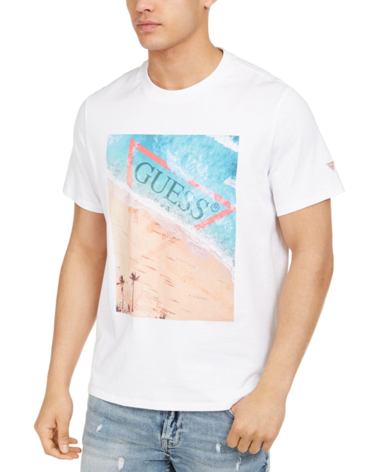 Мужская футболка с логотипом Waterline с логотипом GUESS