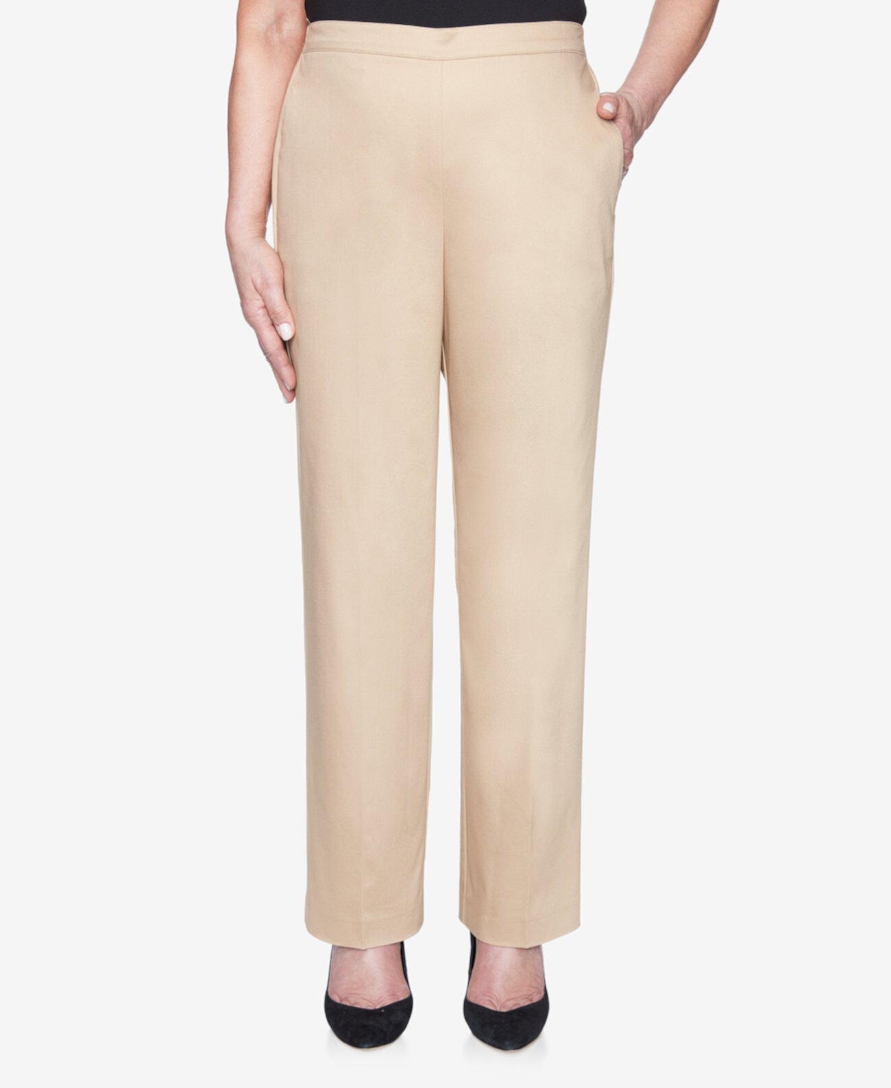 Плюс размер потяните на спине эластичный сатин пропорционально короткие брюки Alfred Dunner