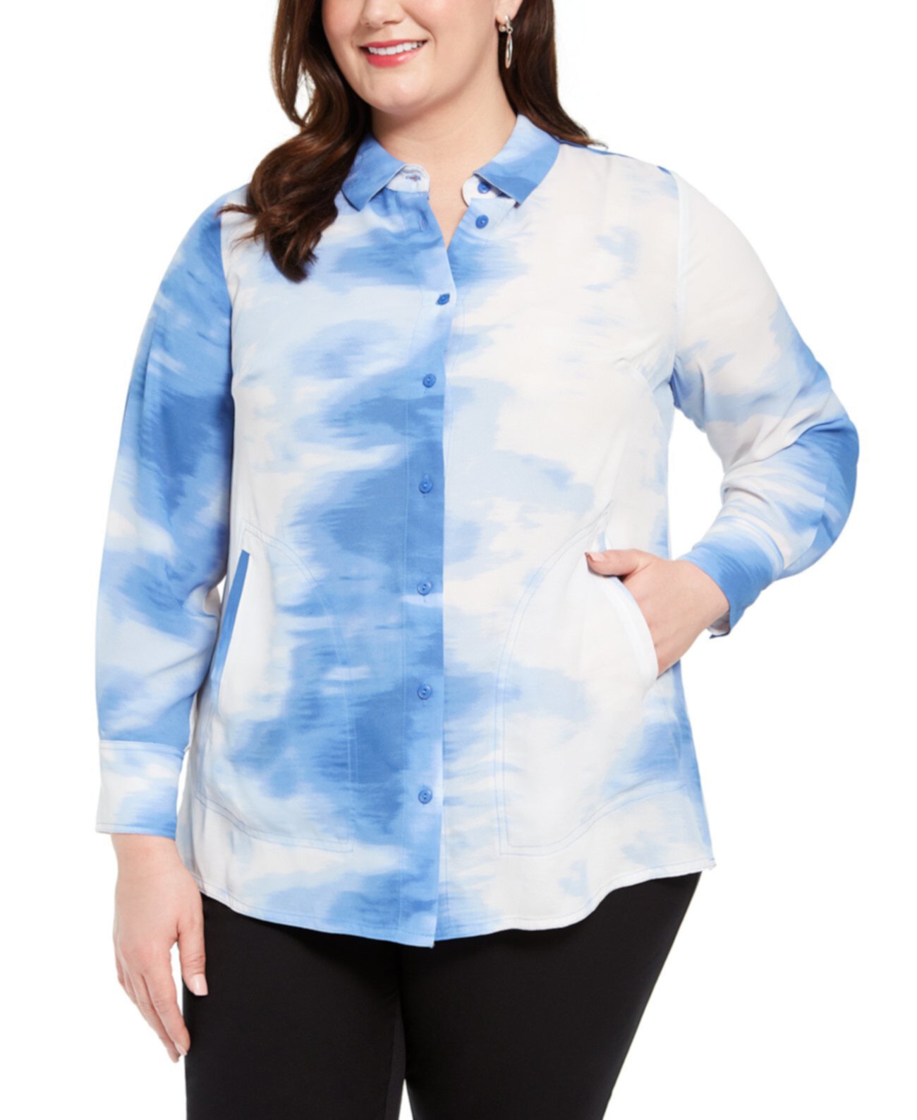 Крупная блузка большого размера с завязками, созданная для Macy's Alfani