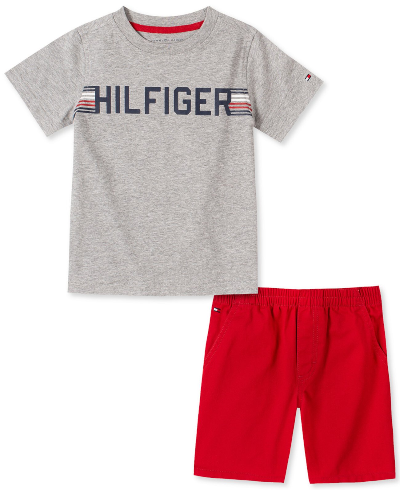Мальчики 2-х шт. Футболка с логотипом и шорты из твила Tommy Hilfiger