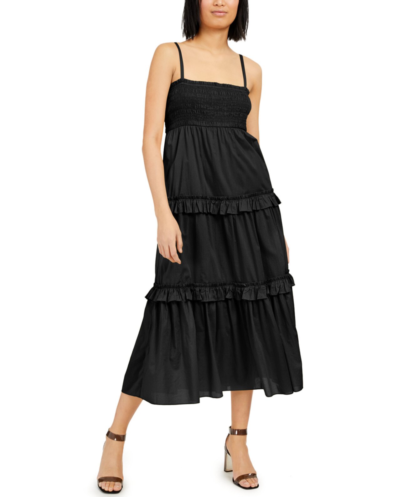 INC Хлопковое многоуровневое платье макси, созданное для Macy's INC International Concepts