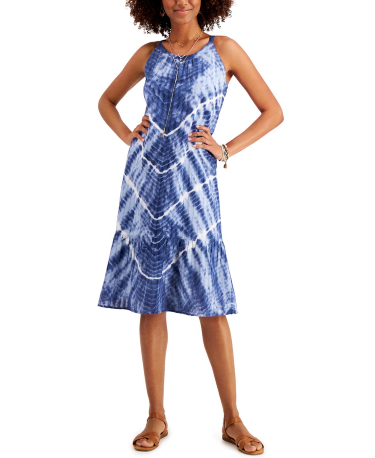 Платье миди в классическом и миниатюрном стиле, созданное для Macy's Style & Co