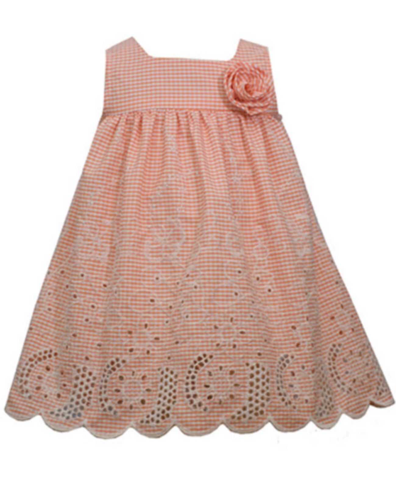 Платье для девочки с вышивкой в мелкую клетку Bonnie Baby