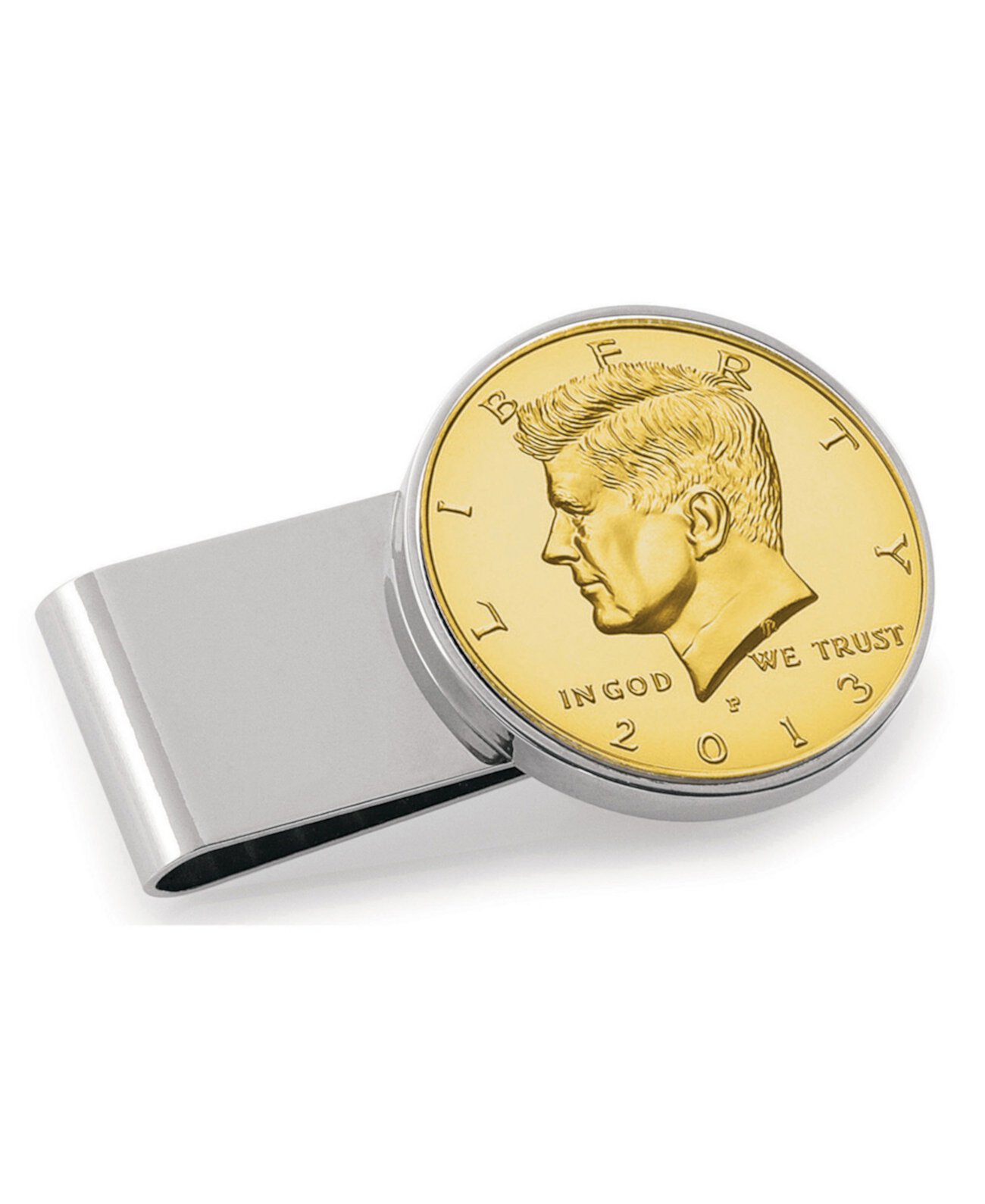 Зажим для монет из нержавеющей стали с золотым слоем JFK, полдоллара American Coin Treasures