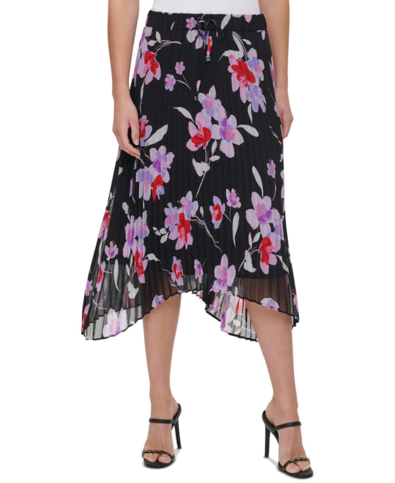 Plus Size Floral-Print Midi Skirt Calvin Klein