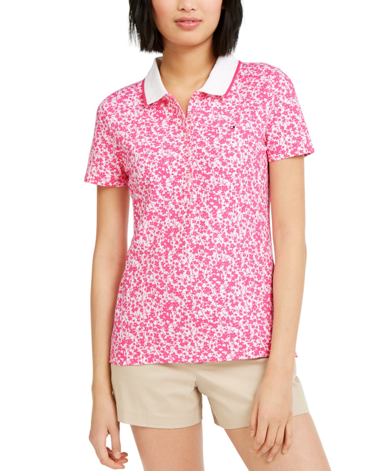 Рубашка-поло с цветочным принтом Tommy Hilfiger