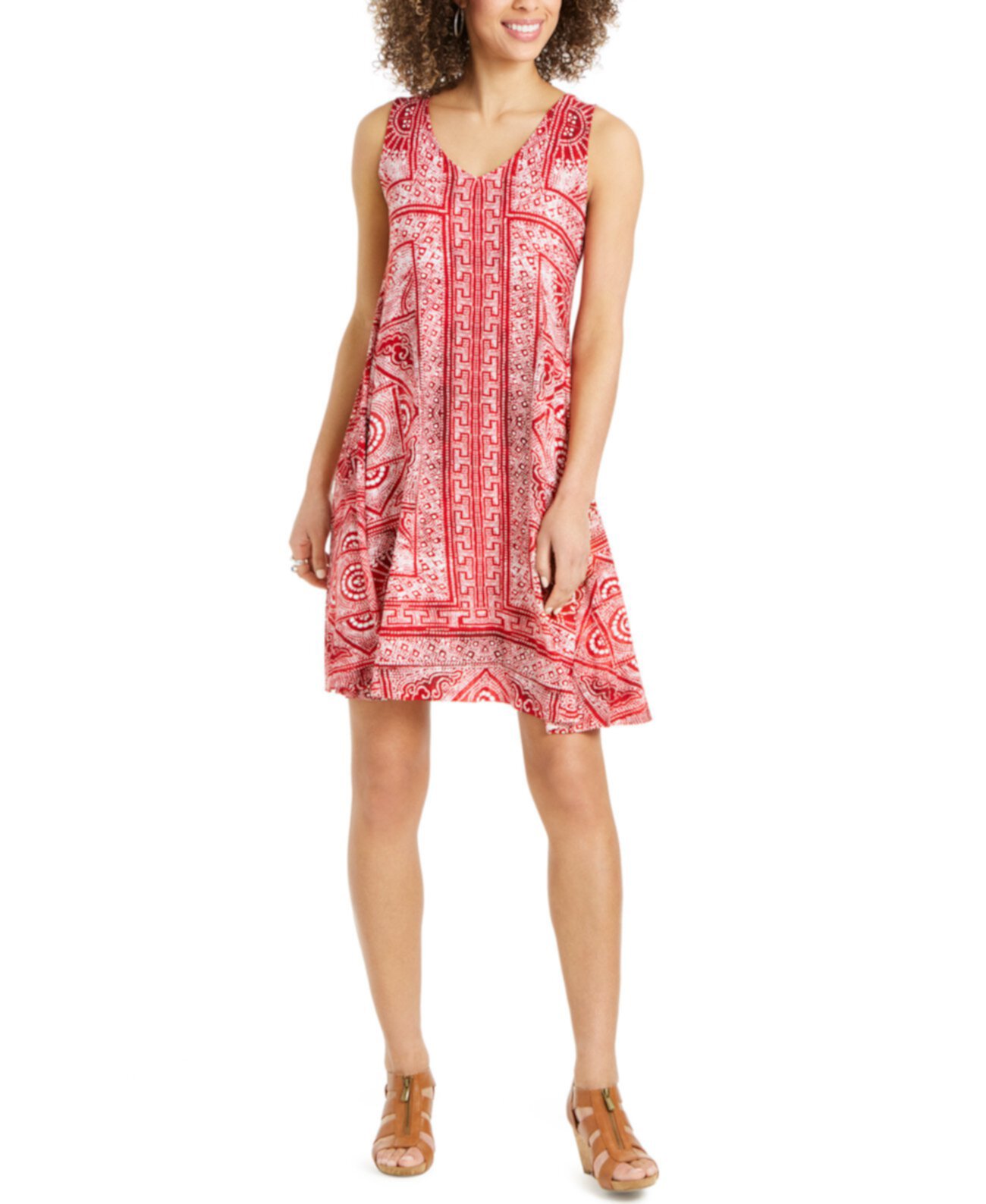 Свободное платье с принтом большого размера, созданное для Macy's Style & Co