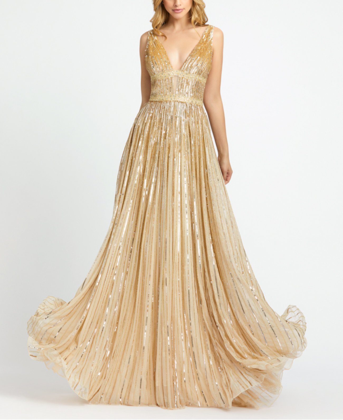 Ombre Платье с блестками и украшением MAC DUGGAL
