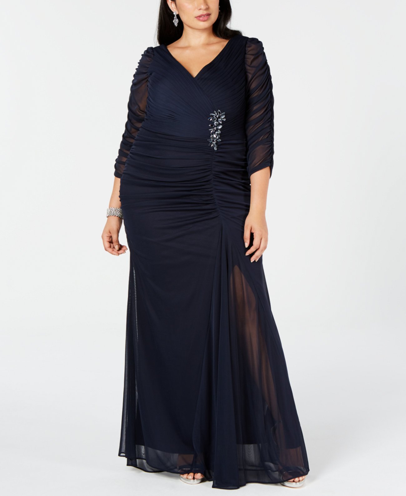 Трикотажное платье с длинными рукавами плюс размер Adrianna Papell