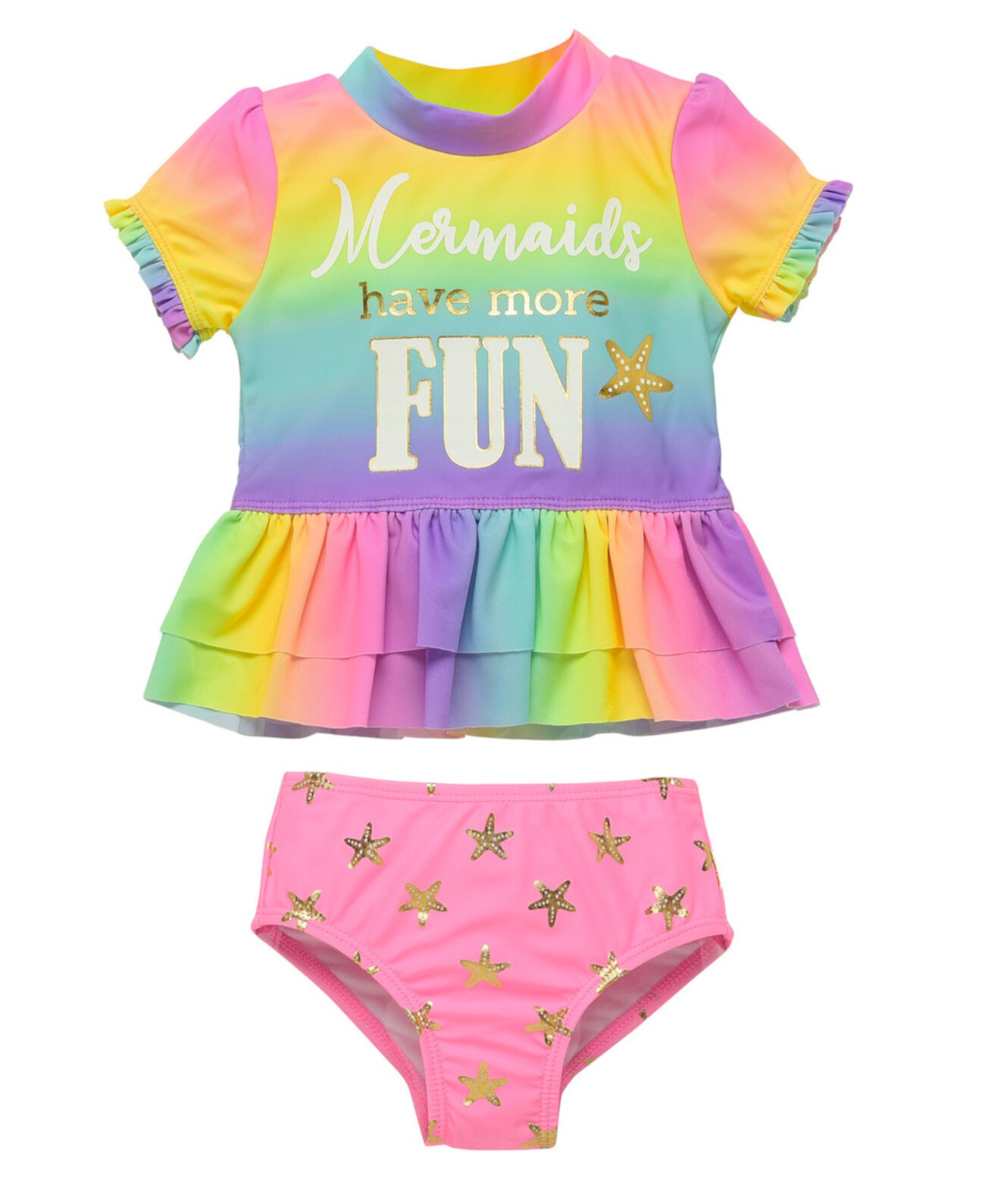Набор для рашгарда Infant Girls 2 Piece с изображением радуги Wetsuit Club