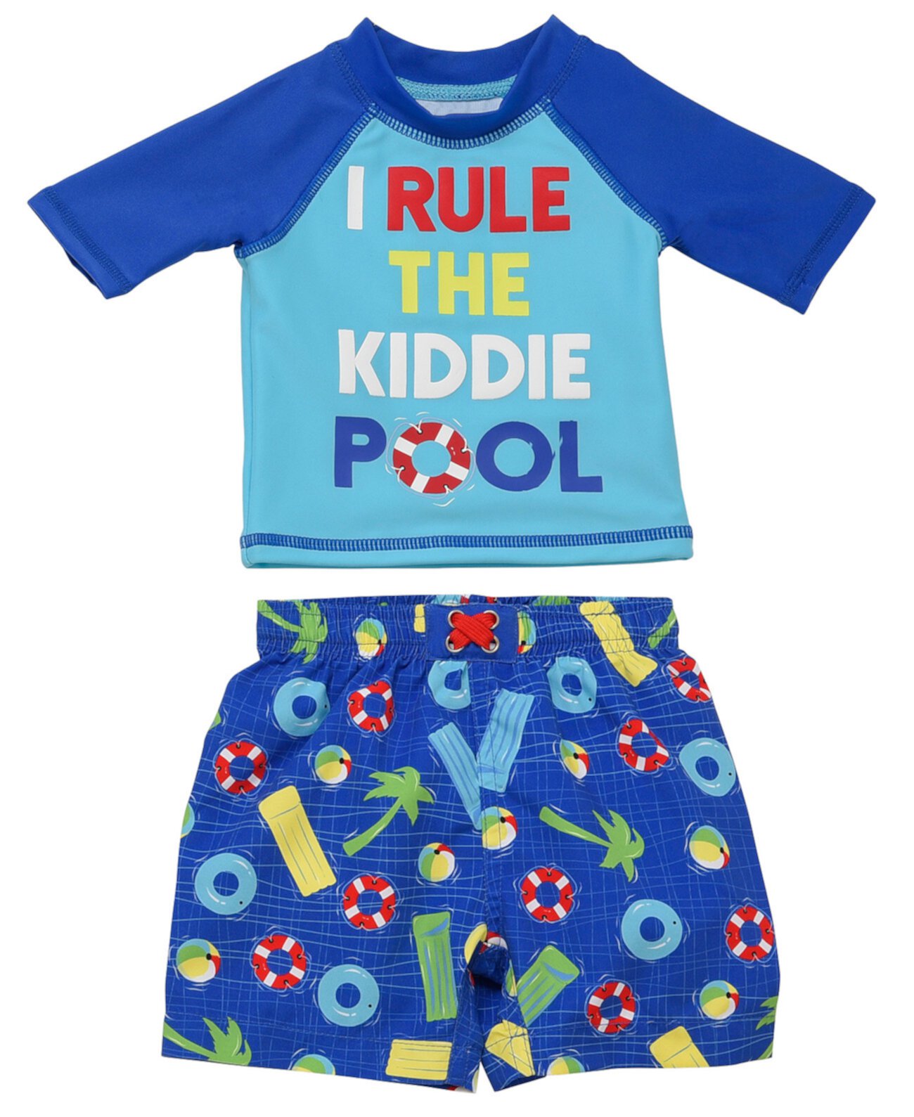 Набор из двух частей Rashguard для младенцев и мальчиков с забавным дизайном бассейна Wetsuit Club