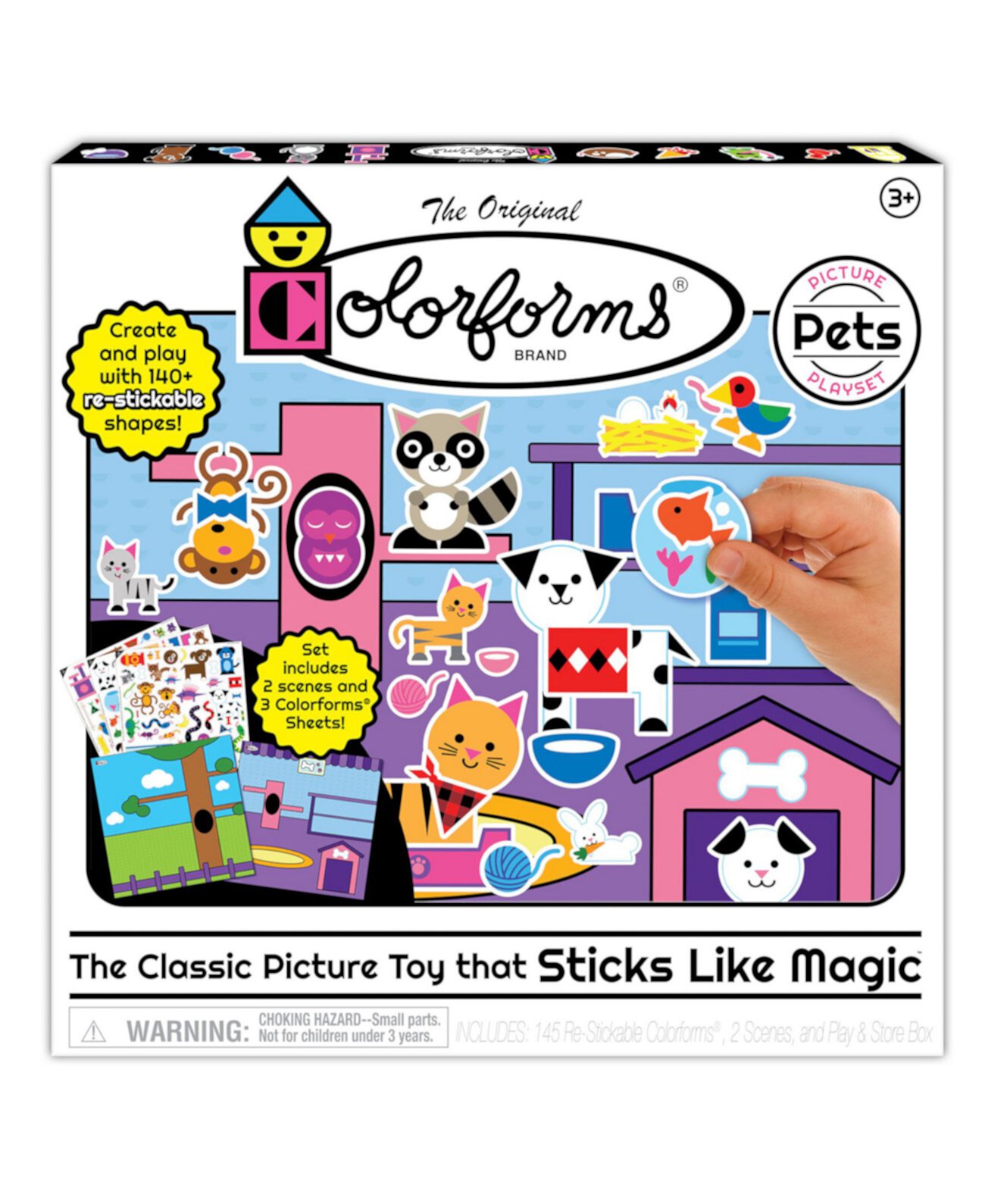 Набор для игры в картинках - Домашние животные - Классическая игрушечная игрушка, которая торчит как волшебство Colorforms