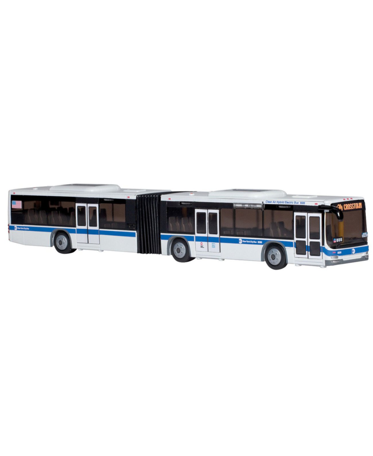 Нью-йоркский гибридный сочлененный автобус MTA Daron
