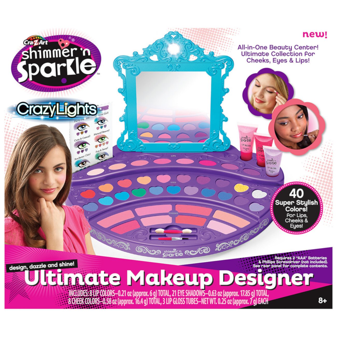 Cra Z Art Shimmer N Sparkle Набор дизайнеров для макияжа Crazy Lights Style Me Up!