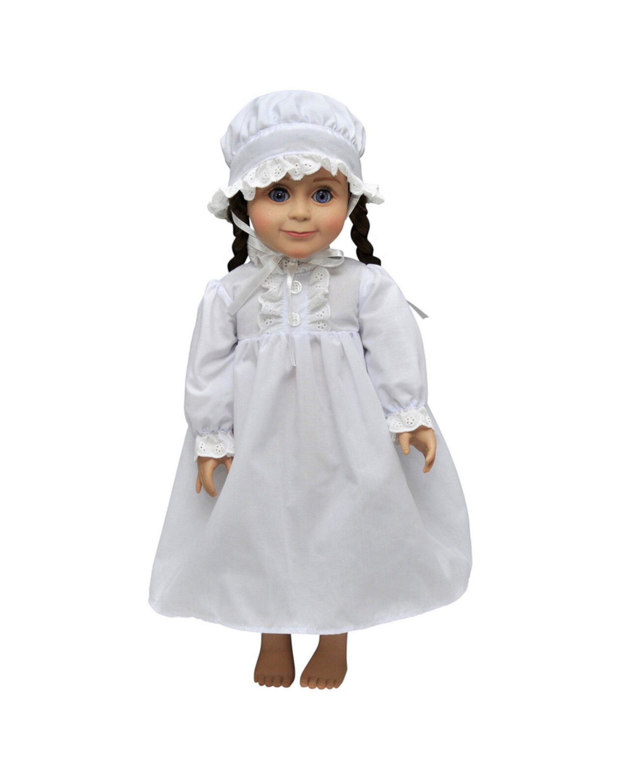 Little House on the Prairie 18-дюймовая кукольная одежда Хлопковое ночное платье Pj's и Night Cap The Queen's Treasures