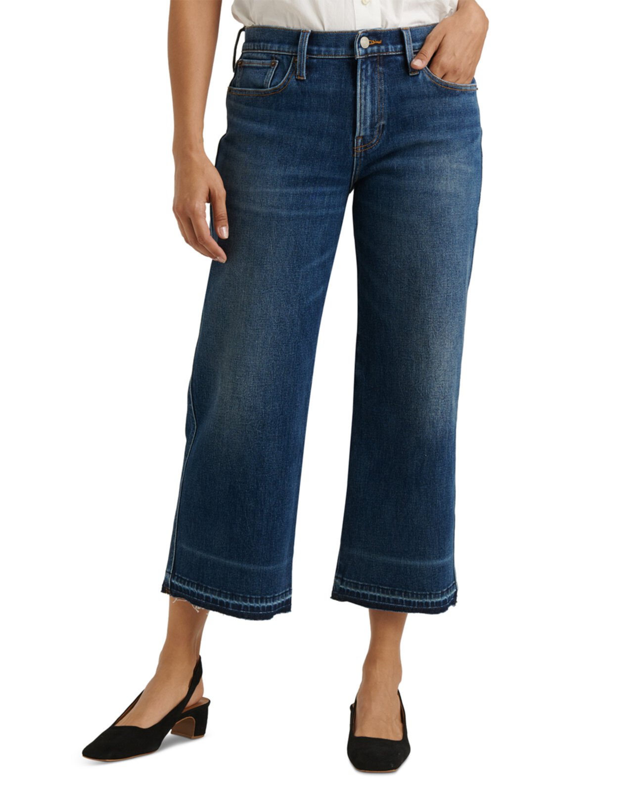 Укороченные джинсы с широкими штанинами и средней посадкой Lucky Brand