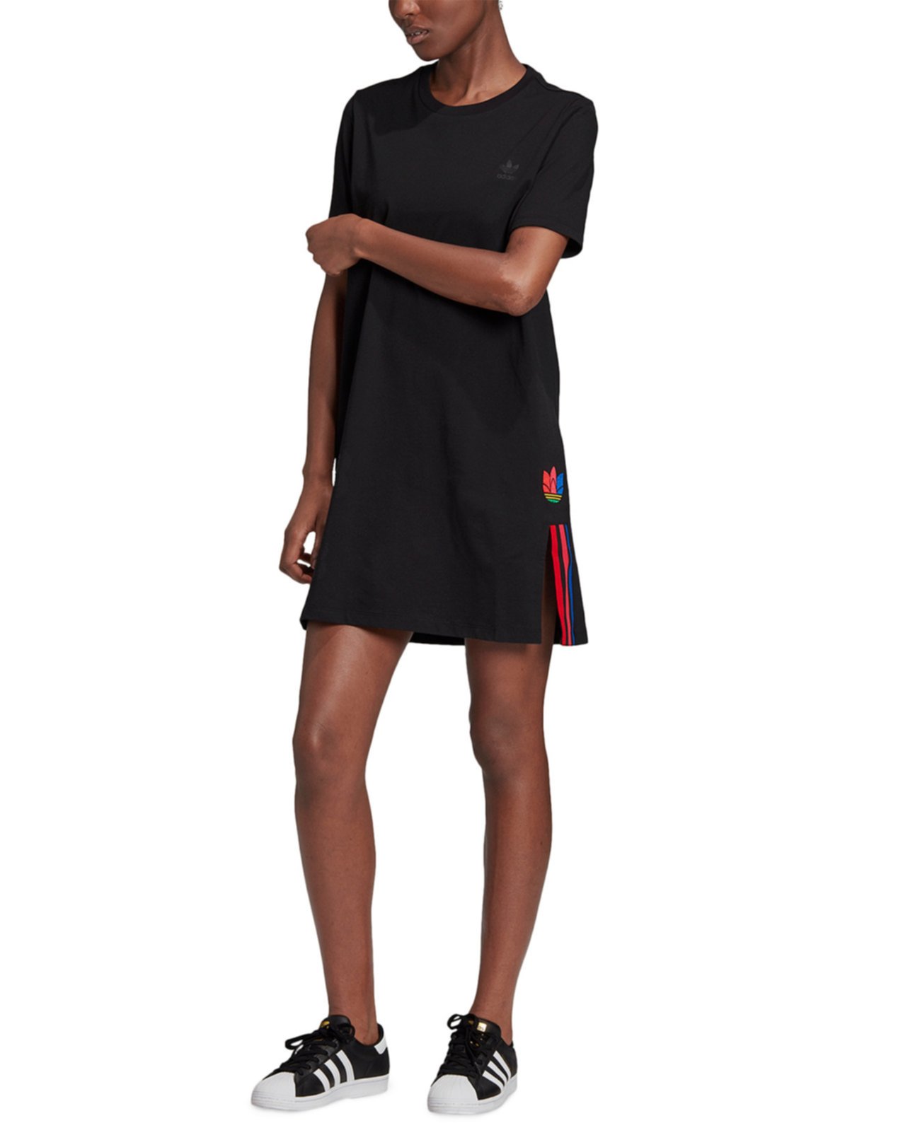 Женское платье-футболка adicolor 3D Trefoil Adidas