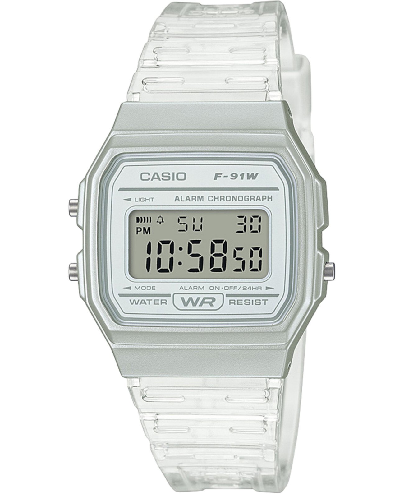 Цифровые часы унисекс с прозрачным желейным ремешком, 35,2 мм Casio