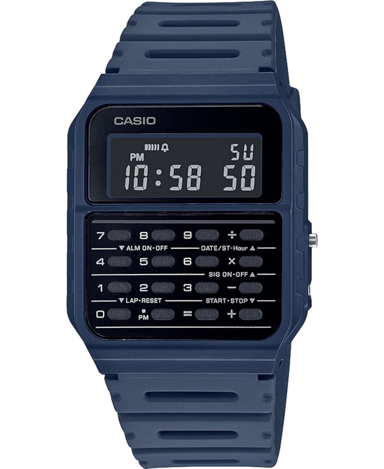Унисекс Цифровой калькулятор Синий Смола Ремешок Часы 34.4 мм Casio