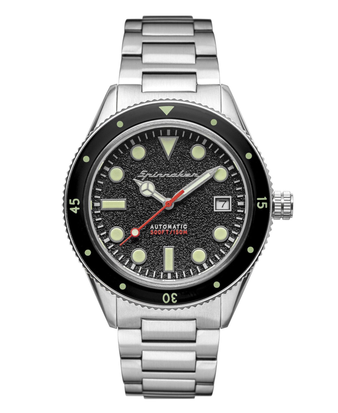 Мужские наручные часы Cahill среднего размера с автоподзаводом серебристого цвета из нержавеющей стали с браслетом 40 мм Spinnaker
