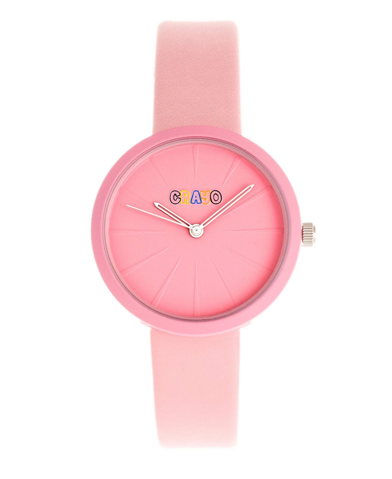 Часы унисекс с лезвием из розового кожзаменителя 37мм Crayo