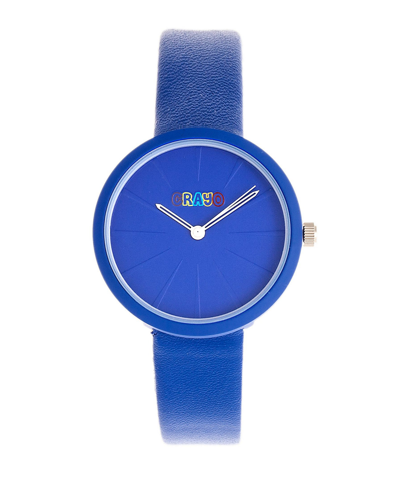 Мужские часы с ремешком из синей кожи с клинком Crayo