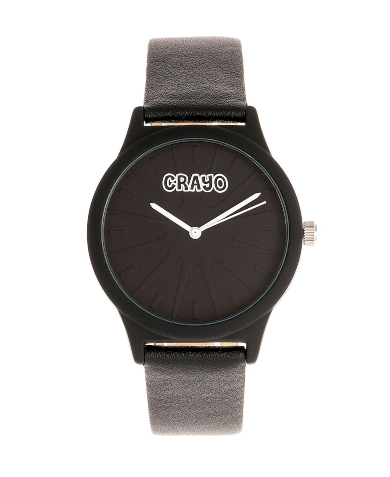 Часы с ремешком из черной искусственной кожи унисекс Splat Crayo