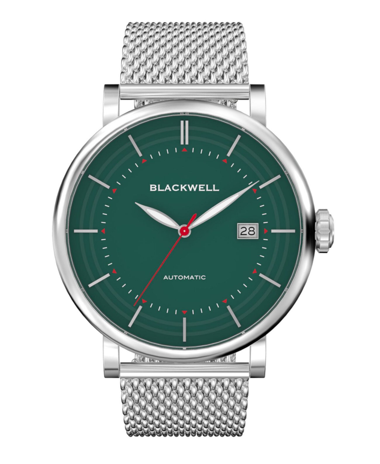 Зеленый циферблат с серебристым оттенком из стали и серебристого тона из стали Mesh Watch 44 мм BLACKWELL