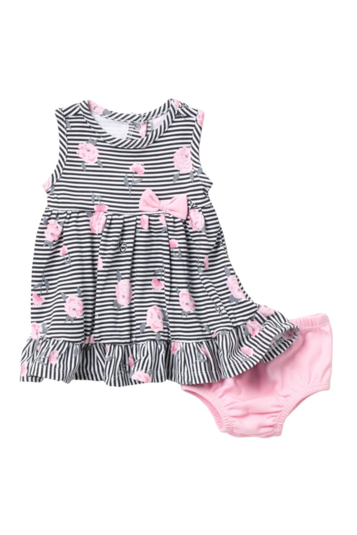 Платье в полоску с цветочным принтом (Baby Girls 3-9M) Calvin Klein