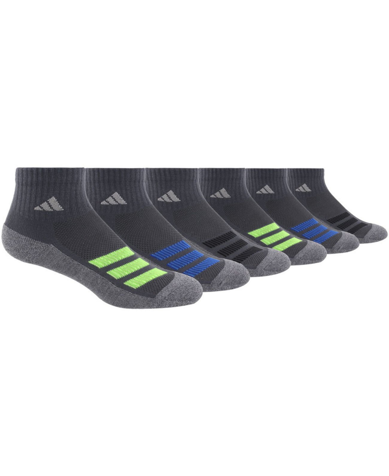 Набор из 6 мягких носков до четверти в полоску Big Boys Adidas