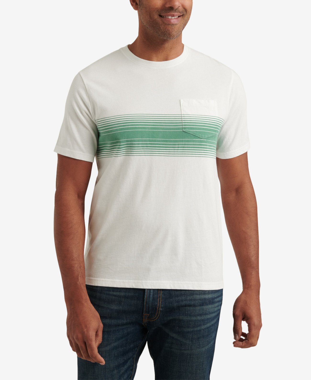 Мужская футболка с круглым вырезом Sunset Chest Stripe Pocket Pocket Lucky Brand