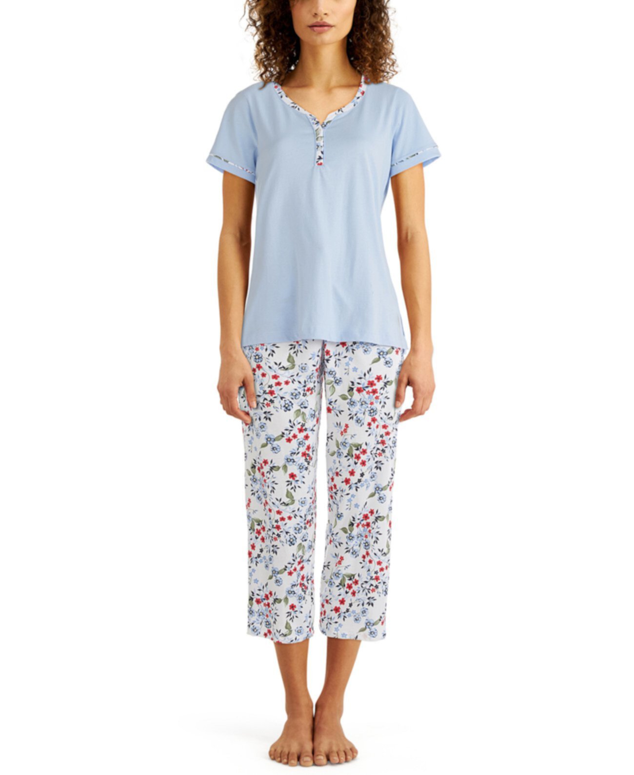 Хлопковая пижама-капри больших размеров, созданная для Macy's Charter Club
