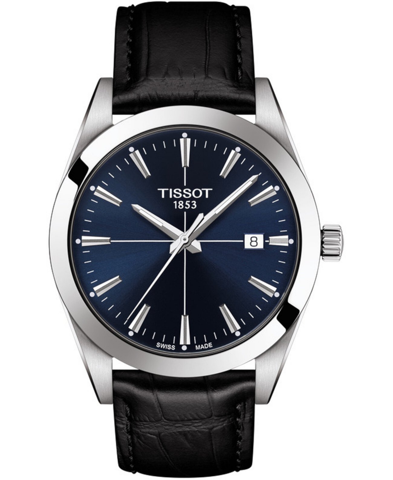 Смарт часы Tissot Мужские Swiss Gentleman Часы с черным кожаным ремешком 40мм Tissot